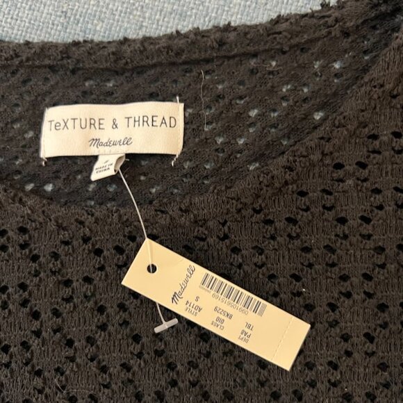 Madewell lace black flutter sleeve short top Size Small NWT - Picture 3 of 3